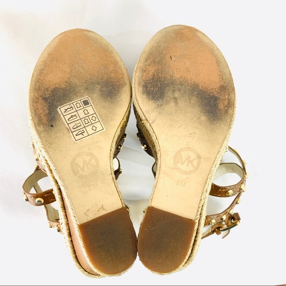Michael Kors Jade hemp studded wedge sandals 8 M - Picture 16 of 16